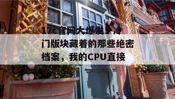 17c官网大爆发！冷门版块藏着的那些绝密档案，我的CPU直接干烧了。
